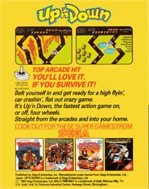 Box back cover for Up 'n Down on the Commodore 64.