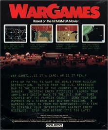 Box back cover for WarGames on the Commodore 64.