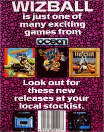 Box back cover for Wizball on the Commodore 64.