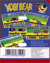 Box back cover for Yogi Bear on the Commodore 64.