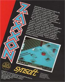 Box back cover for Zaxxon on the Commodore 64.