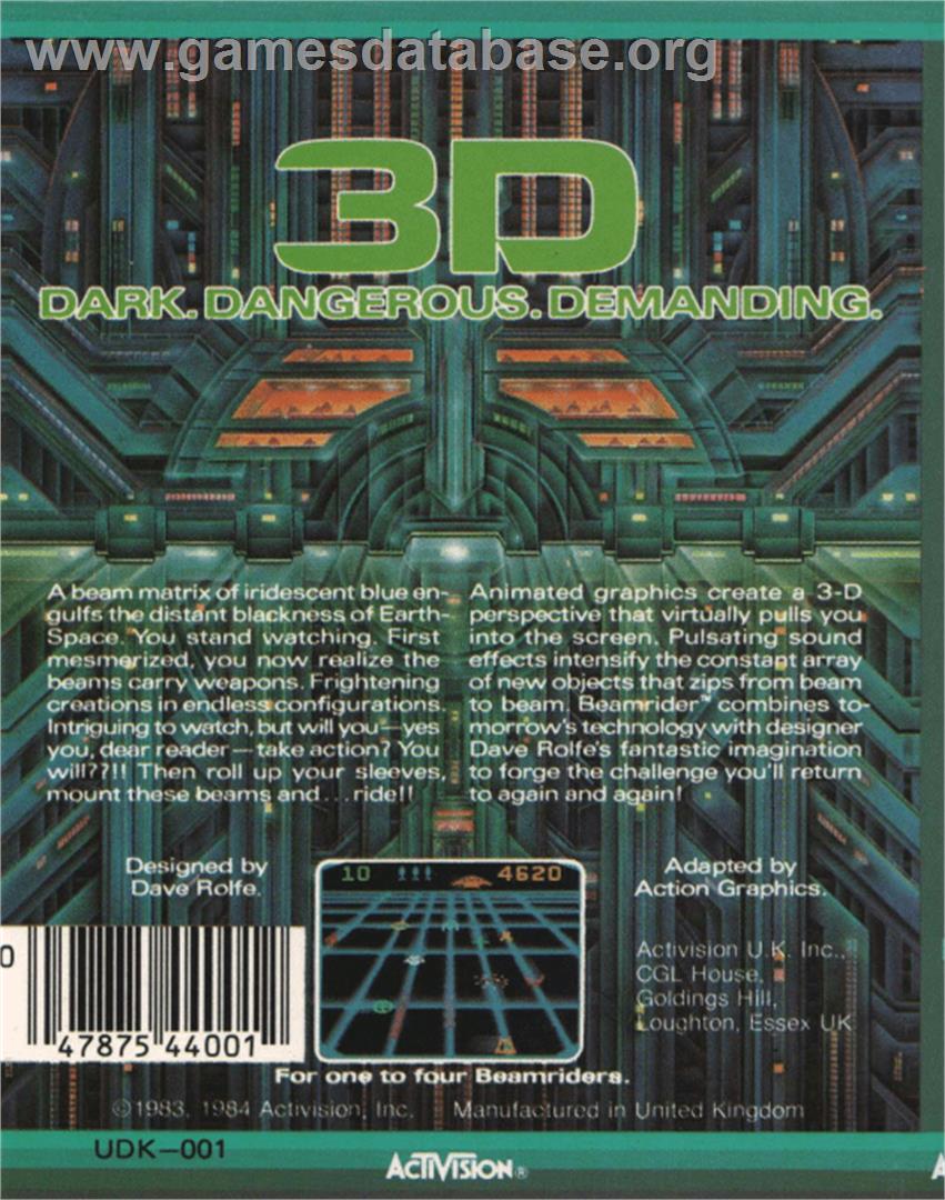 Beamrider - Commodore 64 - Artwork - Box Back