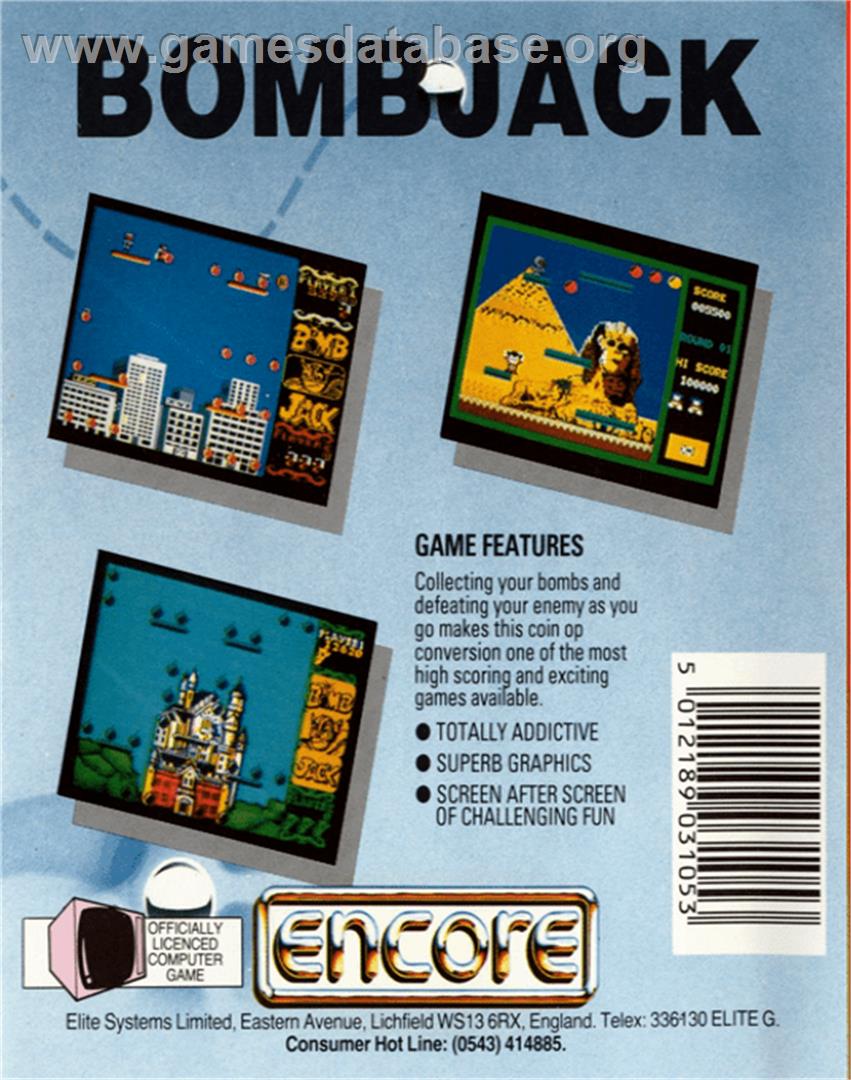 Bomb Jack - Commodore 64 - Artwork - Box Back