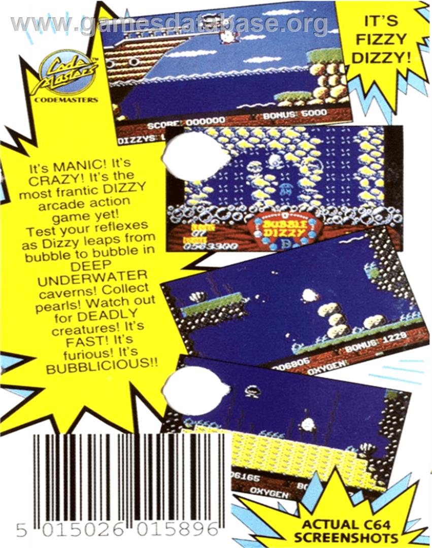 Bubble Dizzy - Commodore 64 - Artwork - Box Back