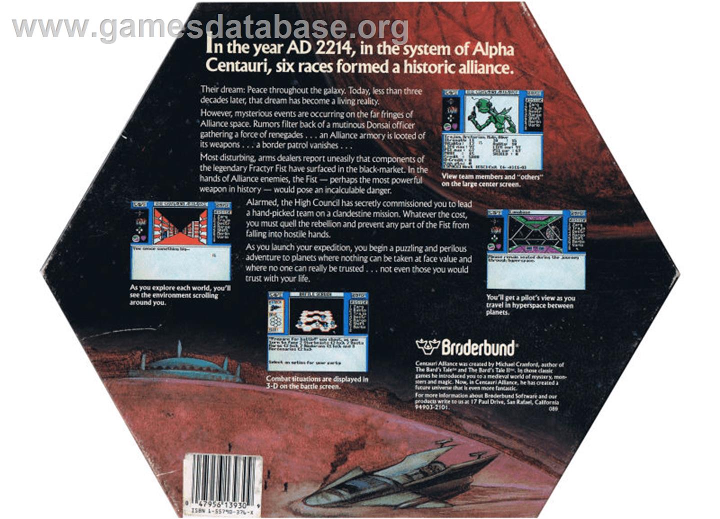 Centauri Alliance - Commodore 64 - Artwork - Box Back