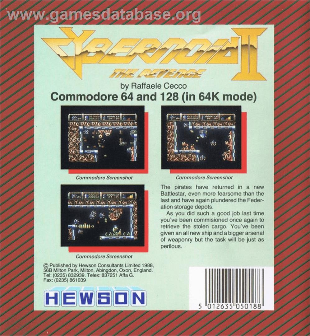 Cybernoid 2: The Revenge - Commodore 64 - Artwork - Box Back
