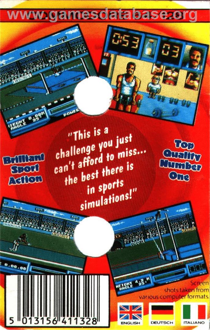 Daley Thompson's Olympic Challenge - Commodore 64 - Artwork - Box Back