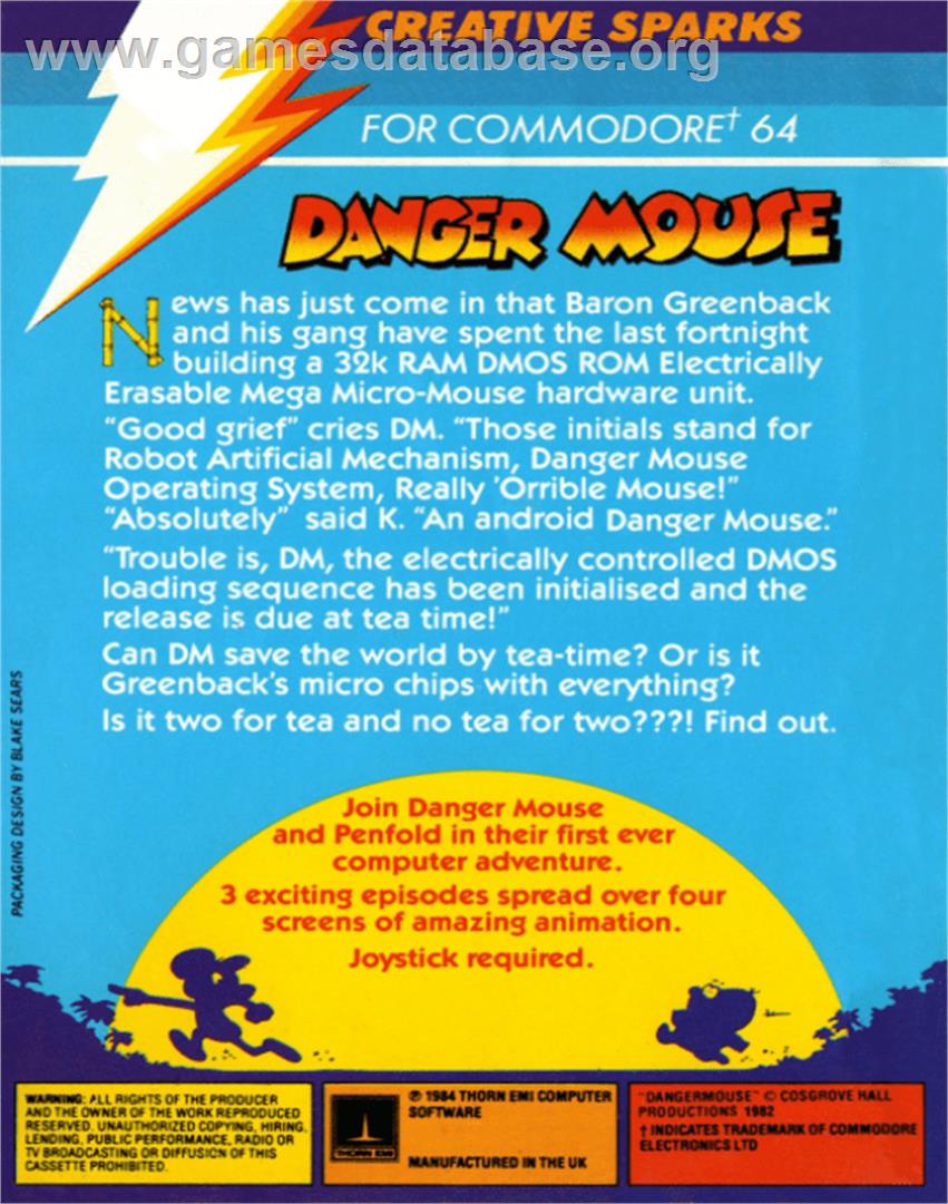 Danger Mouse in Double Trouble - Commodore 64 - Artwork - Box Back