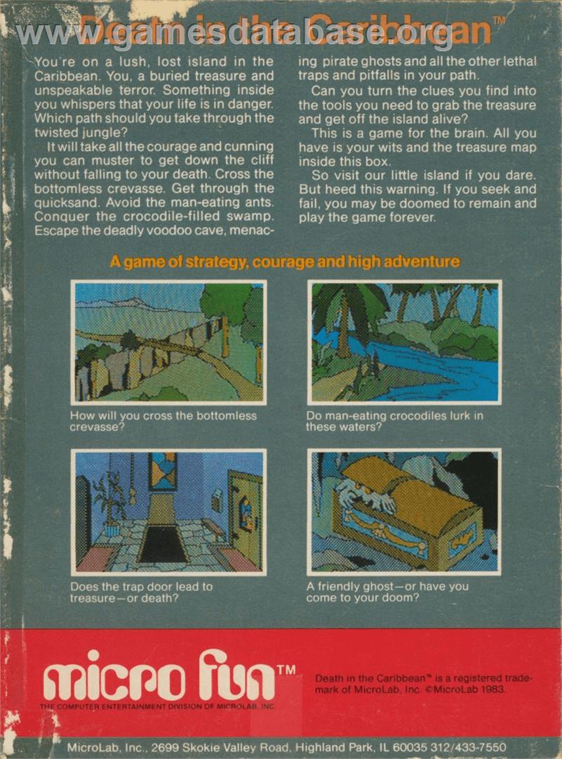 Death in the Caribbean - Commodore 64 - Artwork - Box Back
