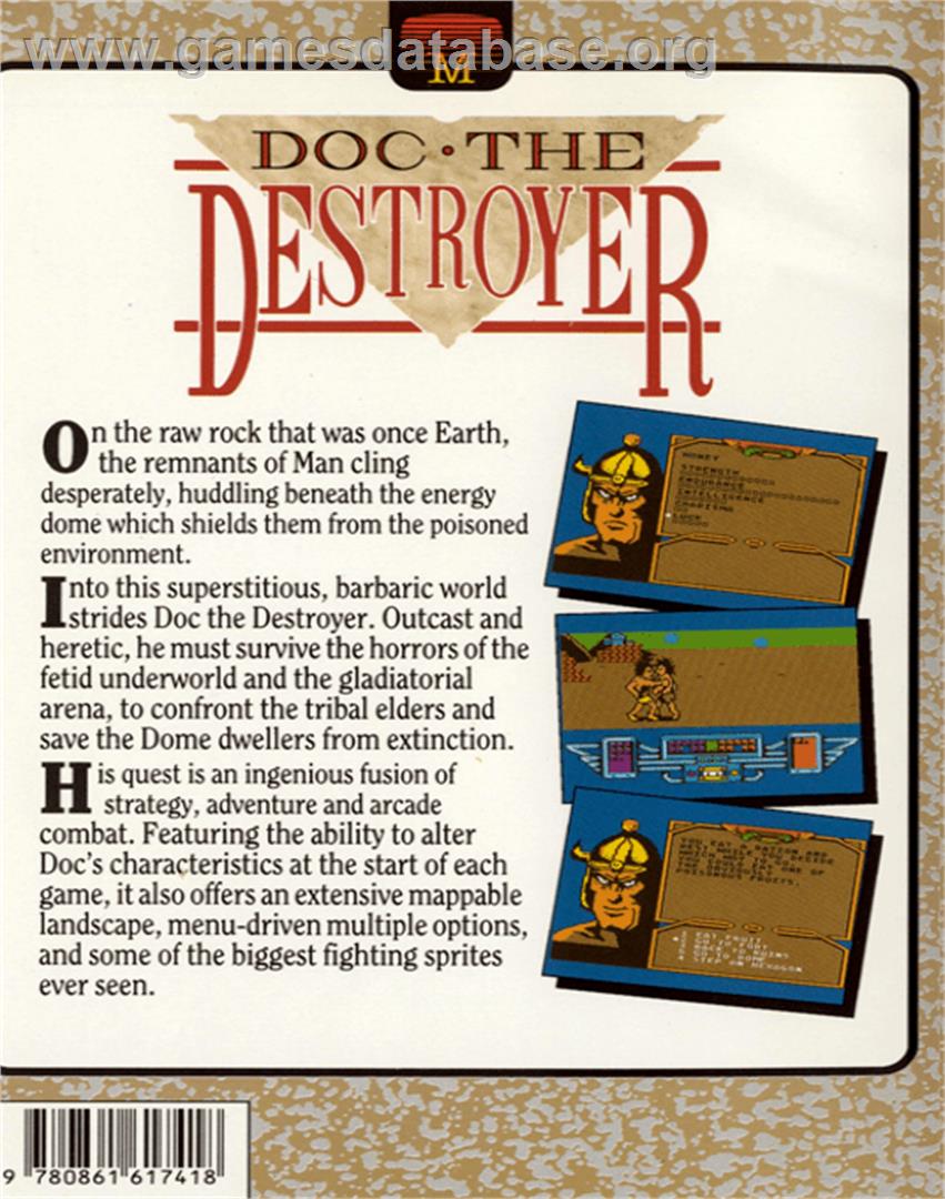 Doc the Destroyer - Commodore 64 - Artwork - Box Back