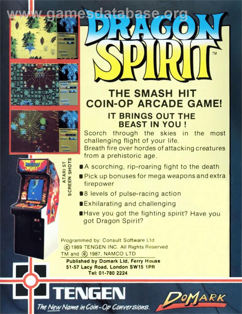 Dragon Spirit: The New Legend - Commodore 64 - Artwork - Box Back