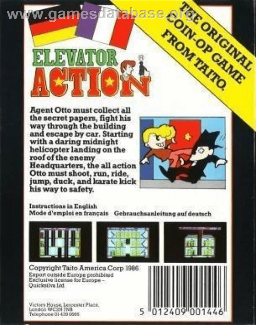 Elevator Action - Commodore 64 - Artwork - Box Back