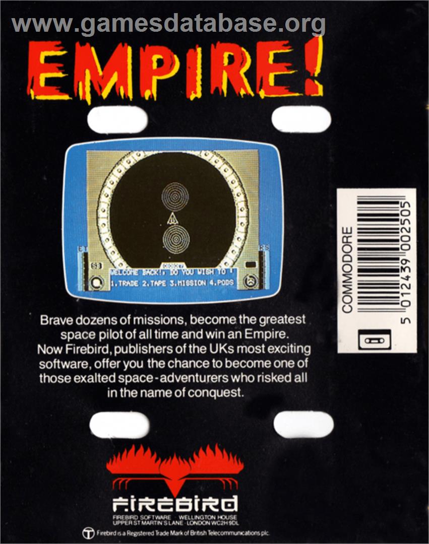 Empire: Wargame of the Century - Commodore 64 - Artwork - Box Back