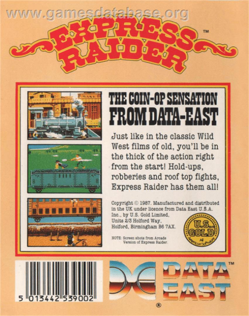 Express Raider - Commodore 64 - Artwork - Box Back