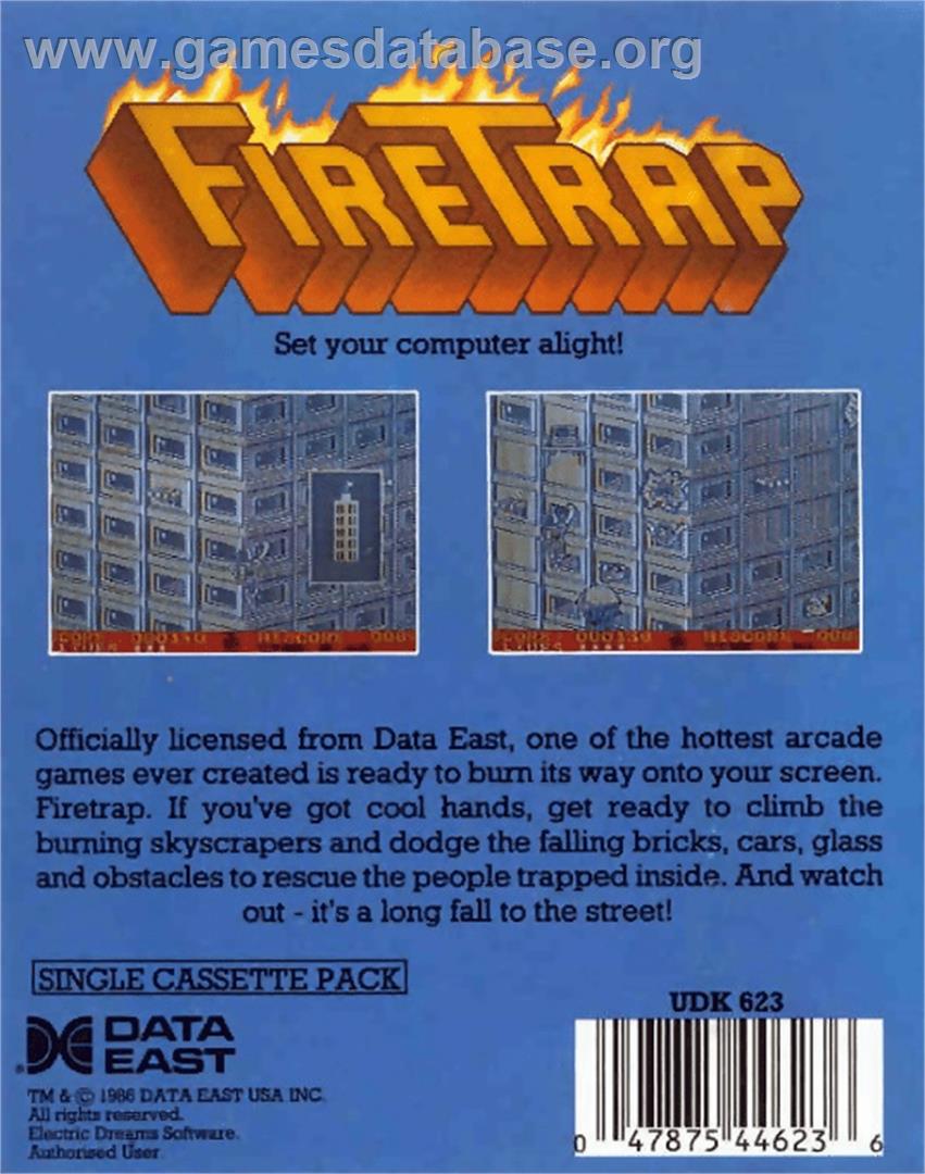 FireTrap - Commodore 64 - Artwork - Box Back