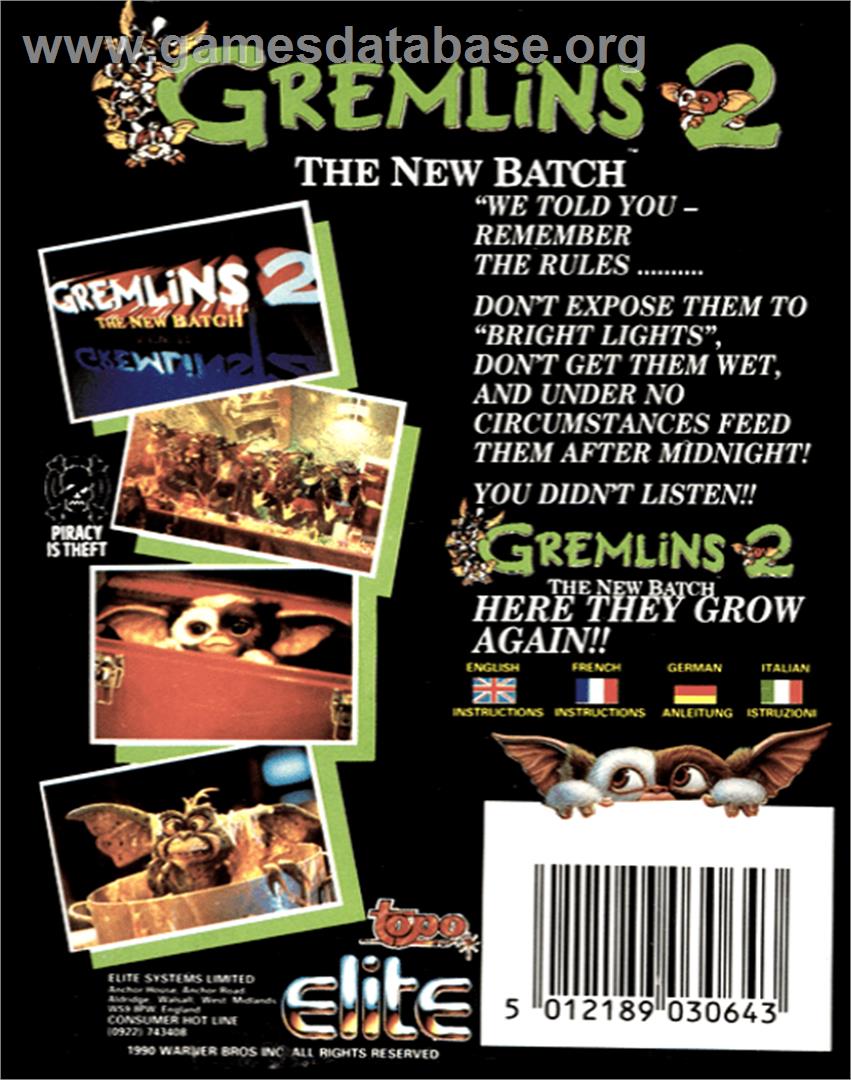 Gremlins 2: The New Batch - Commodore 64 - Artwork - Box Back