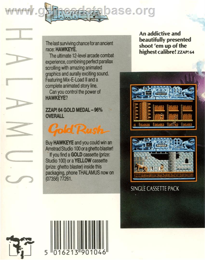 Hawkeye - Commodore 64 - Artwork - Box Back