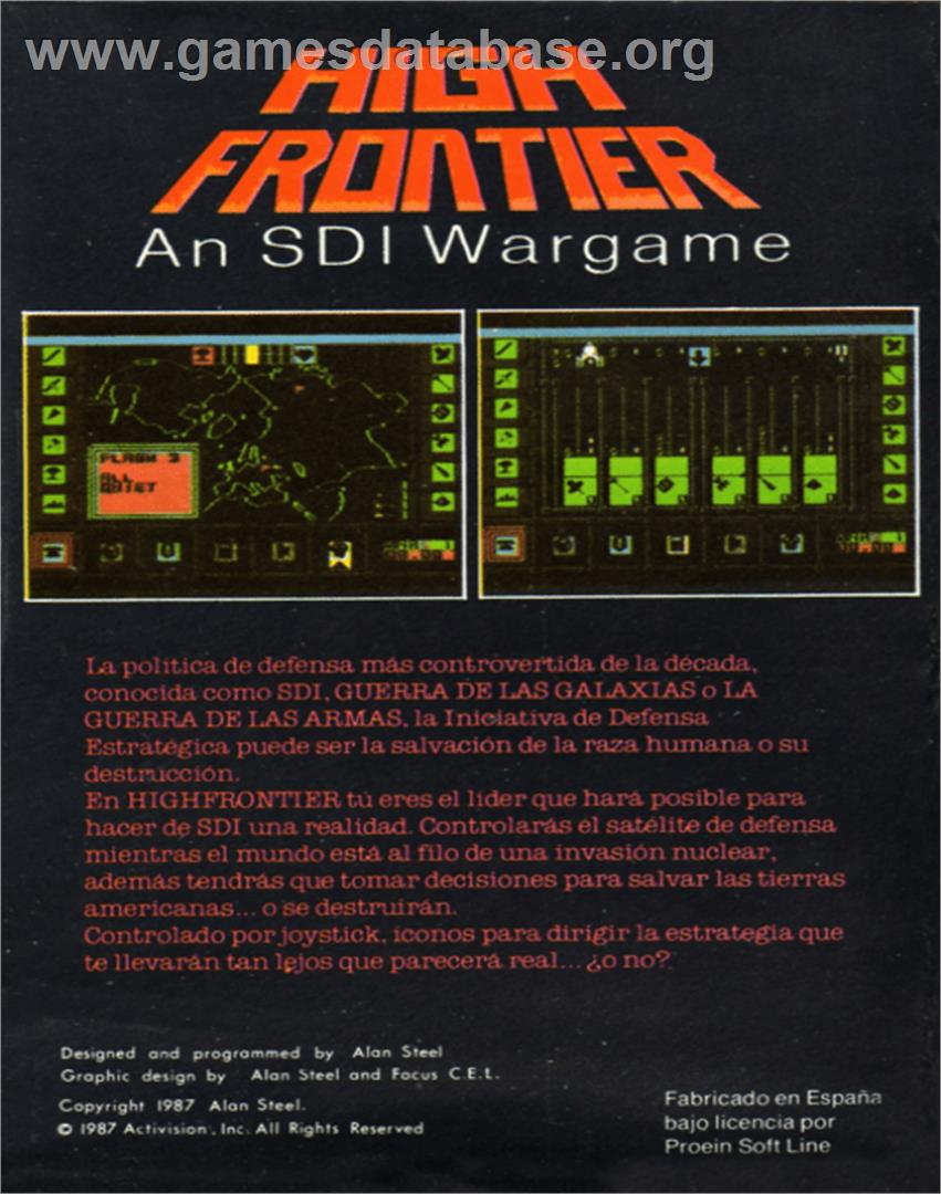 High Frontier - Commodore 64 - Artwork - Box Back