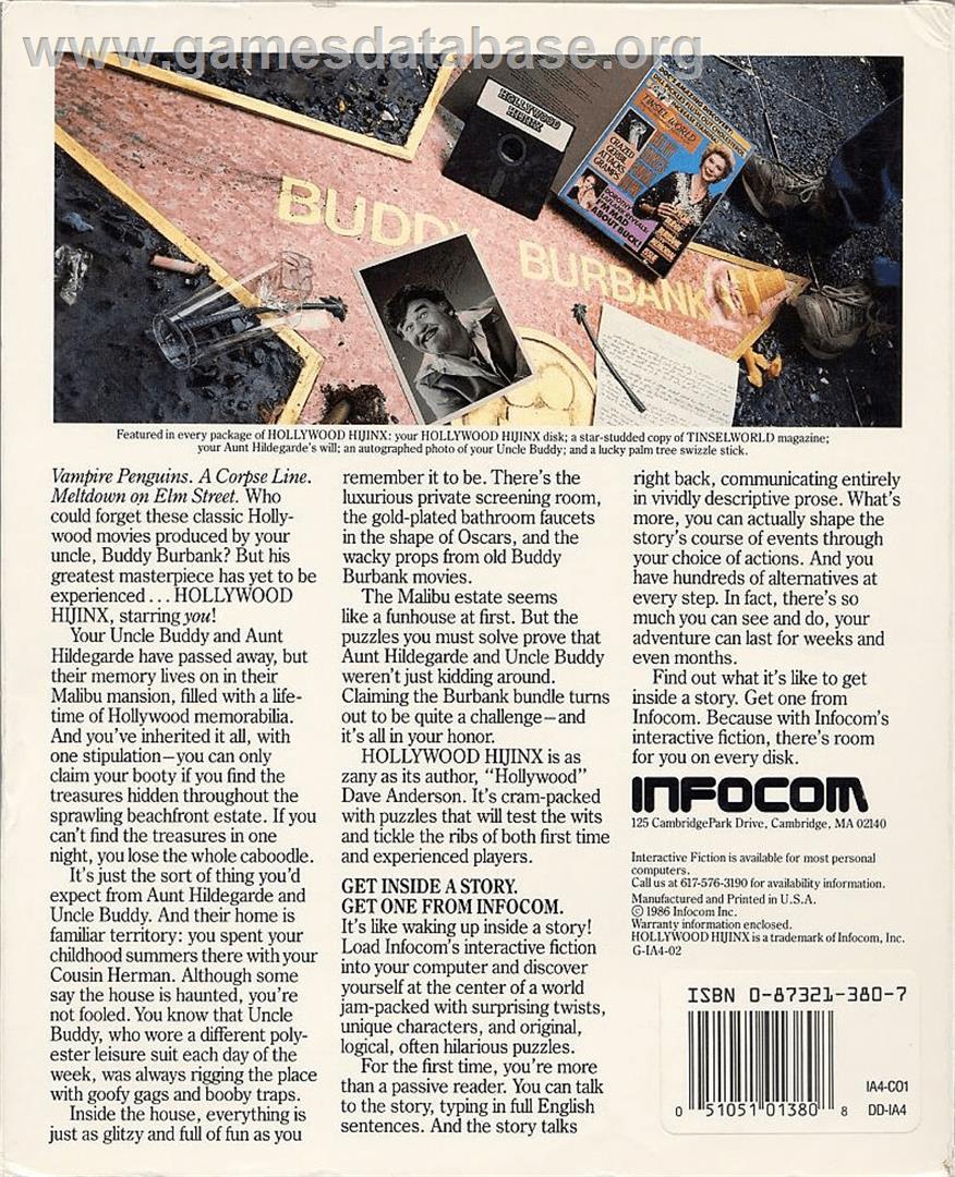 Hollywood Hijinx - Commodore 64 - Artwork - Box Back