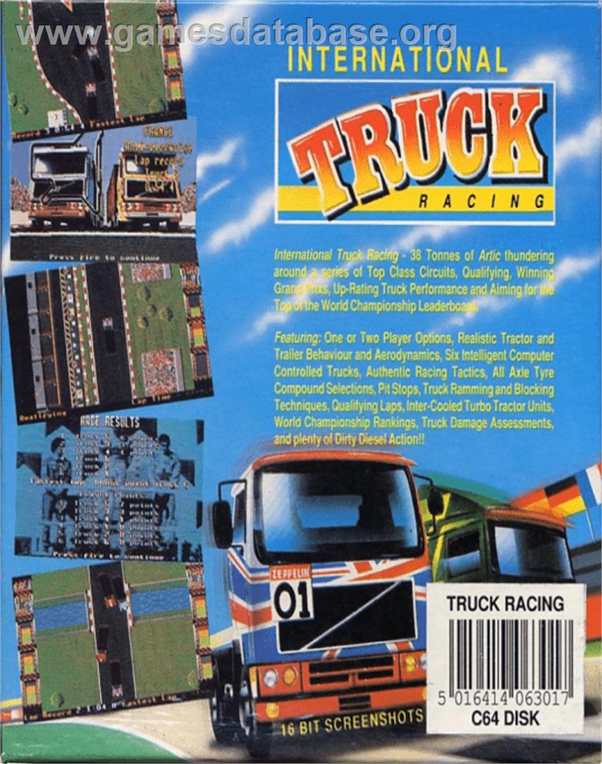 International Truck Racing - Commodore 64 - Artwork - Box Back