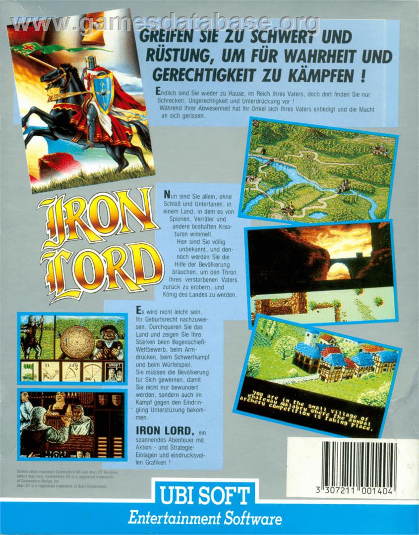 Iron Lord - Commodore 64 - Artwork - Box Back