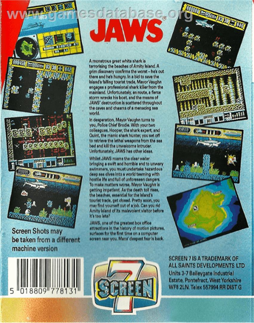 Jaws: The Computer Game - Commodore 64 - Artwork - Box Back