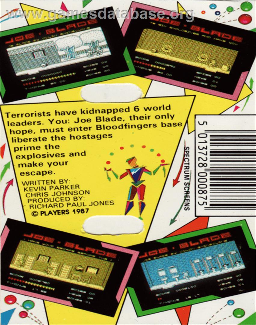 Joe Blade - Commodore 64 - Artwork - Box Back