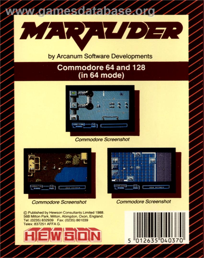 Marauder - Commodore 64 - Artwork - Box Back