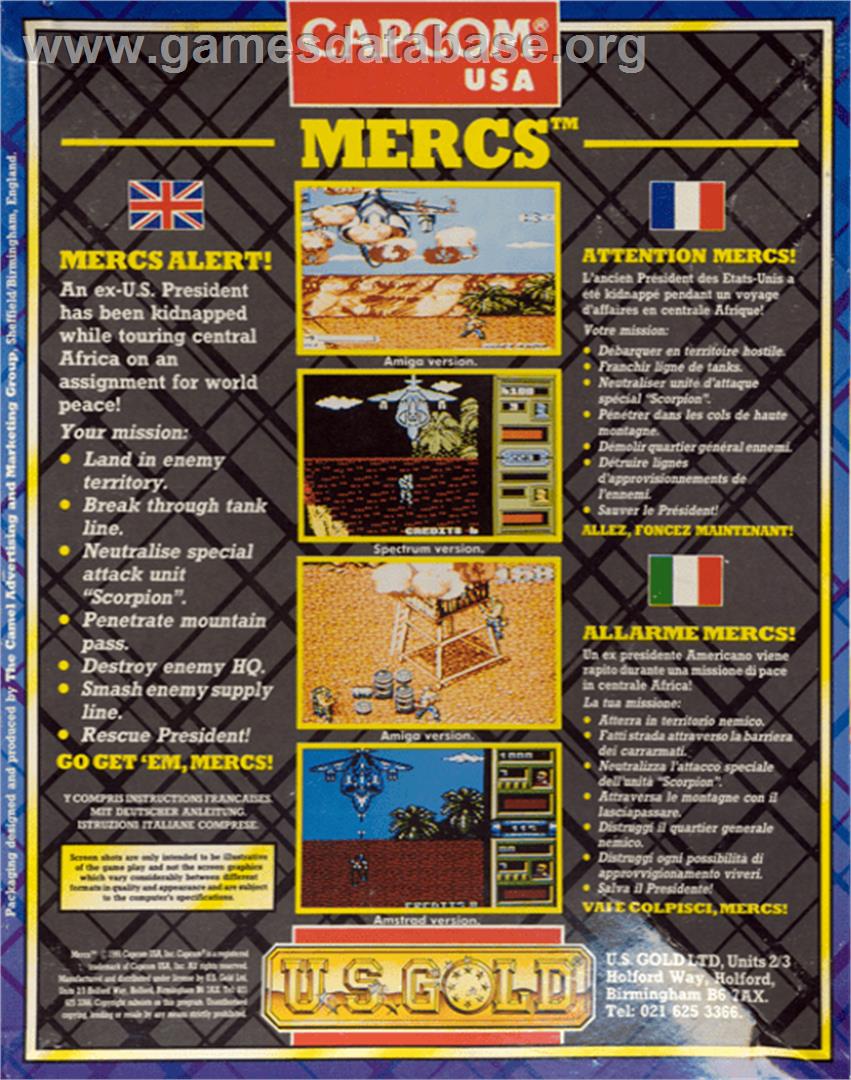 Mercs - Commodore 64 - Artwork - Box Back