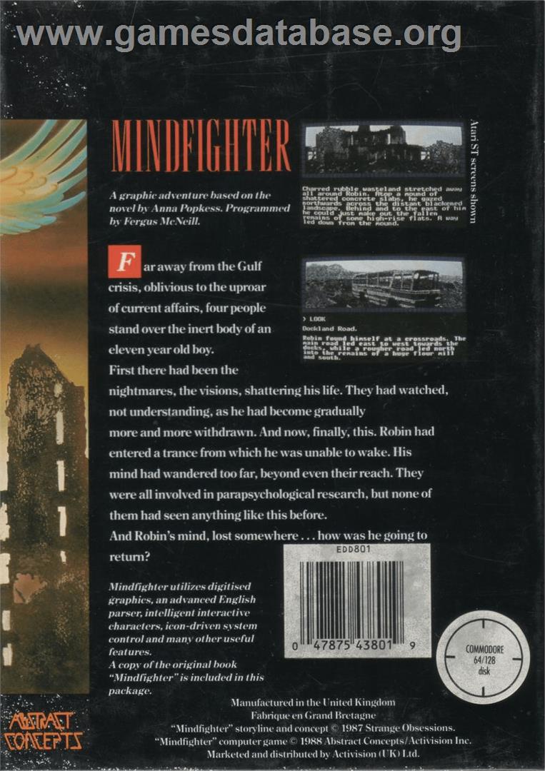 Mindfighter - Commodore 64 - Artwork - Box Back