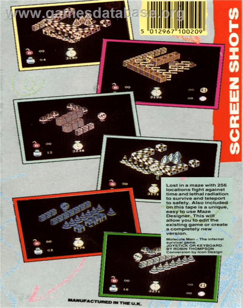 Molecule Man - Commodore 64 - Artwork - Box Back