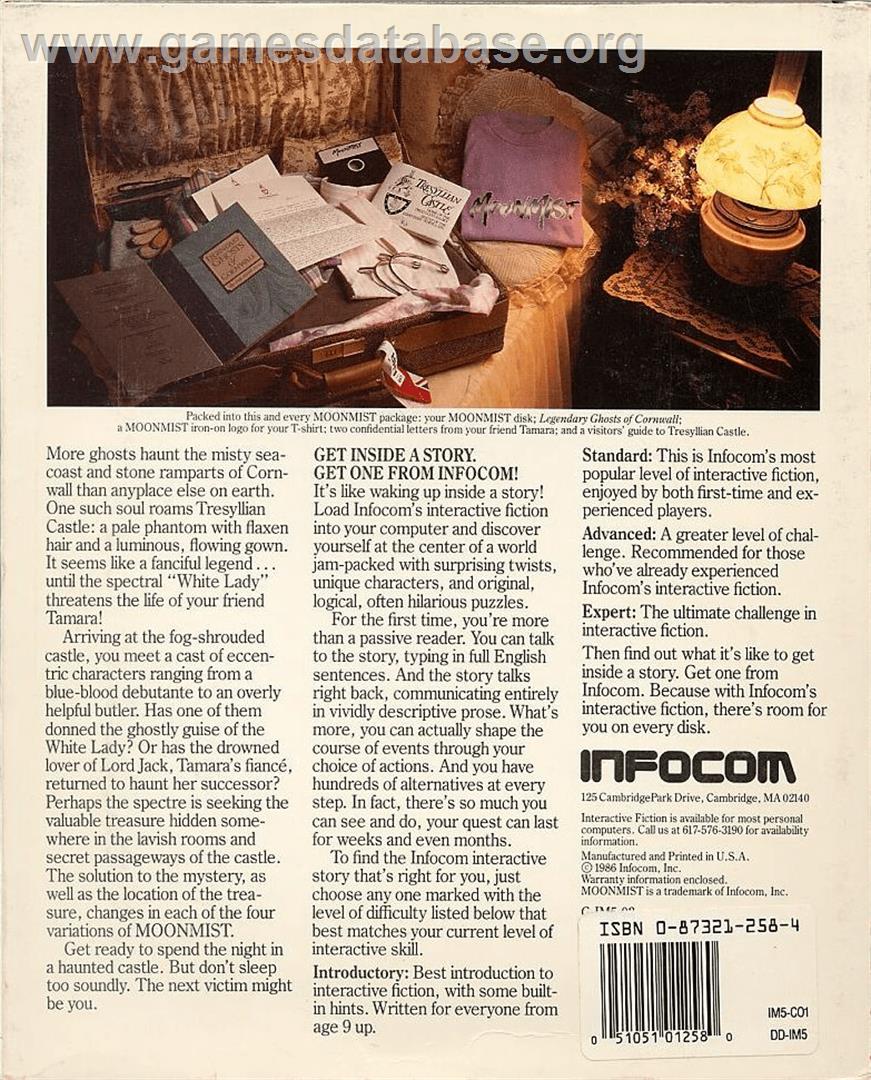 Moonmist - Commodore 64 - Artwork - Box Back