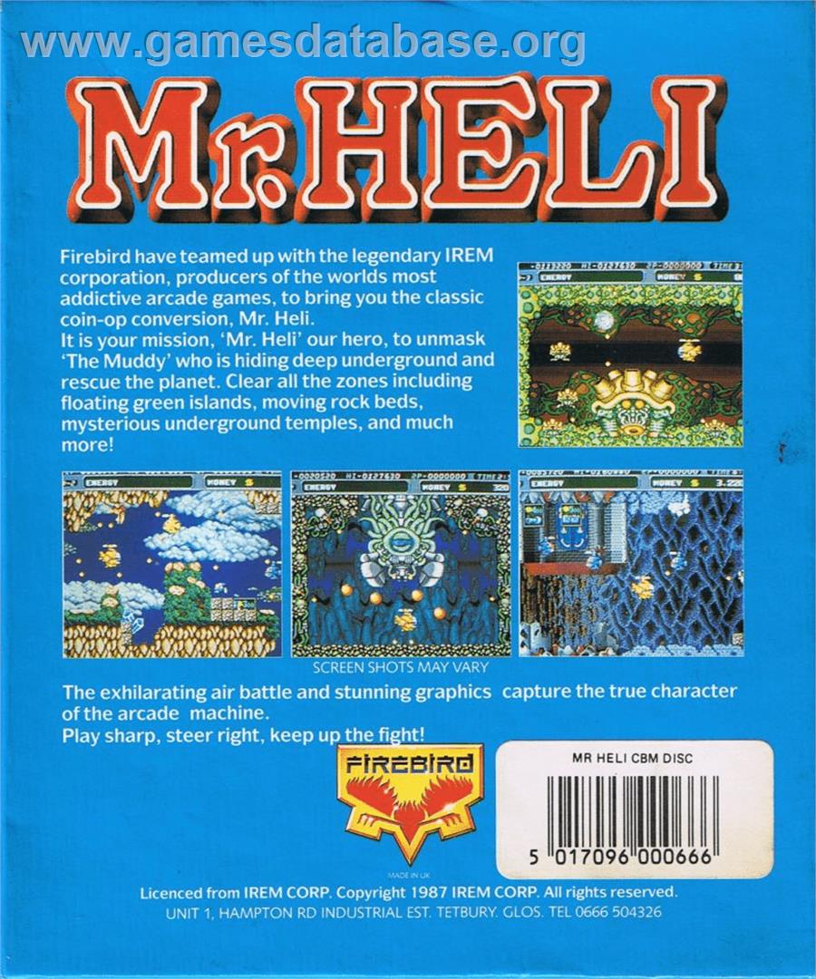 Mr. Heli - Commodore 64 - Artwork - Box Back
