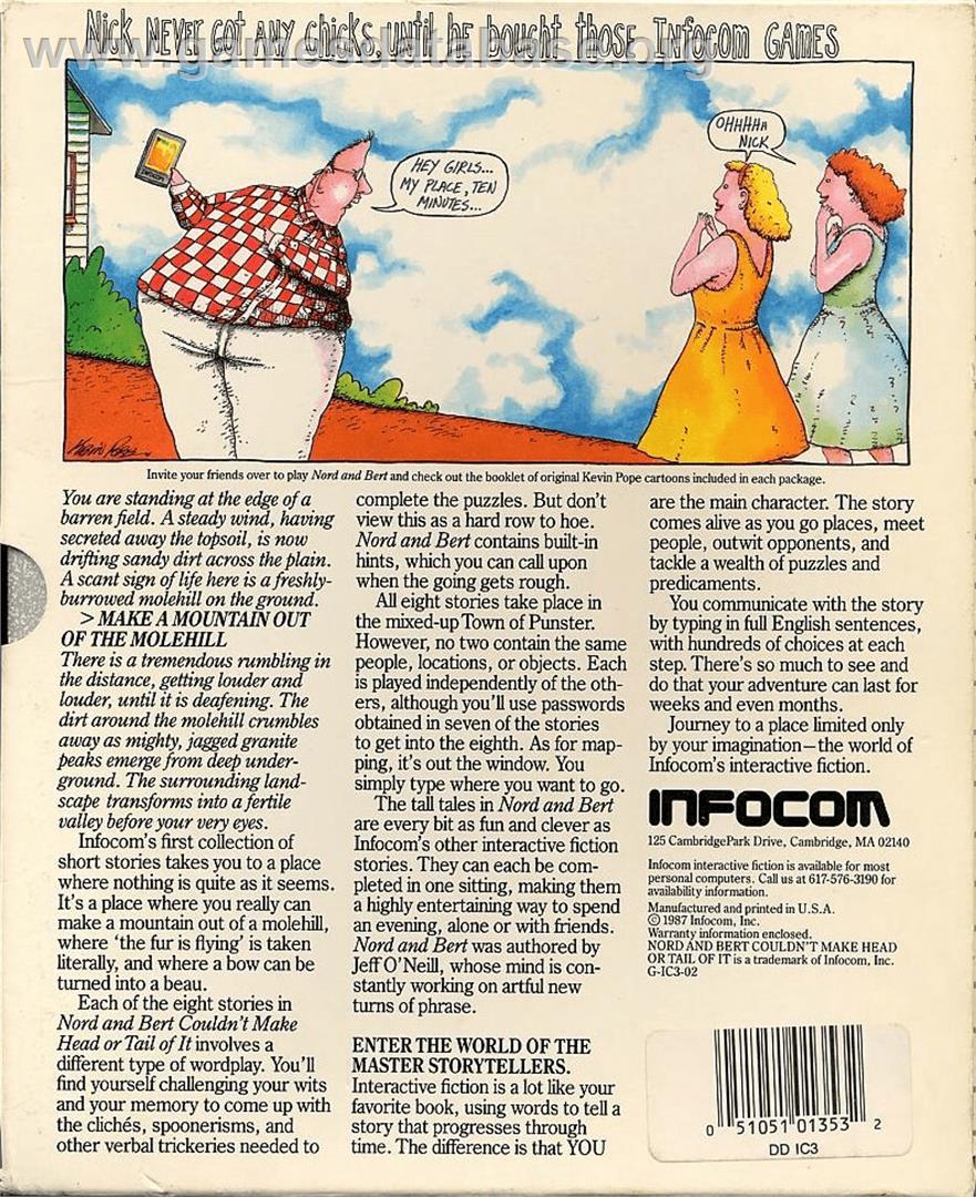 Nord and Bert Couldn't Make Head or Tail of It - Commodore 64 - Artwork - Box Back