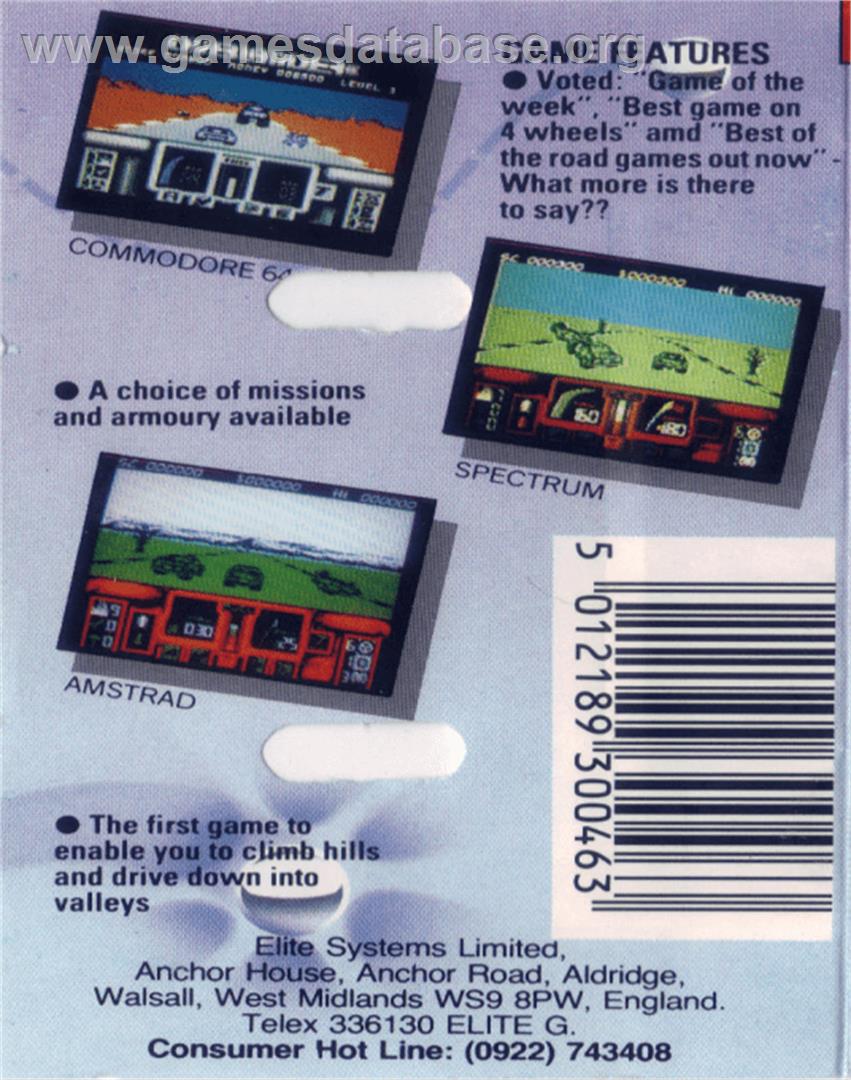 Overlander - Commodore 64 - Artwork - Box Back