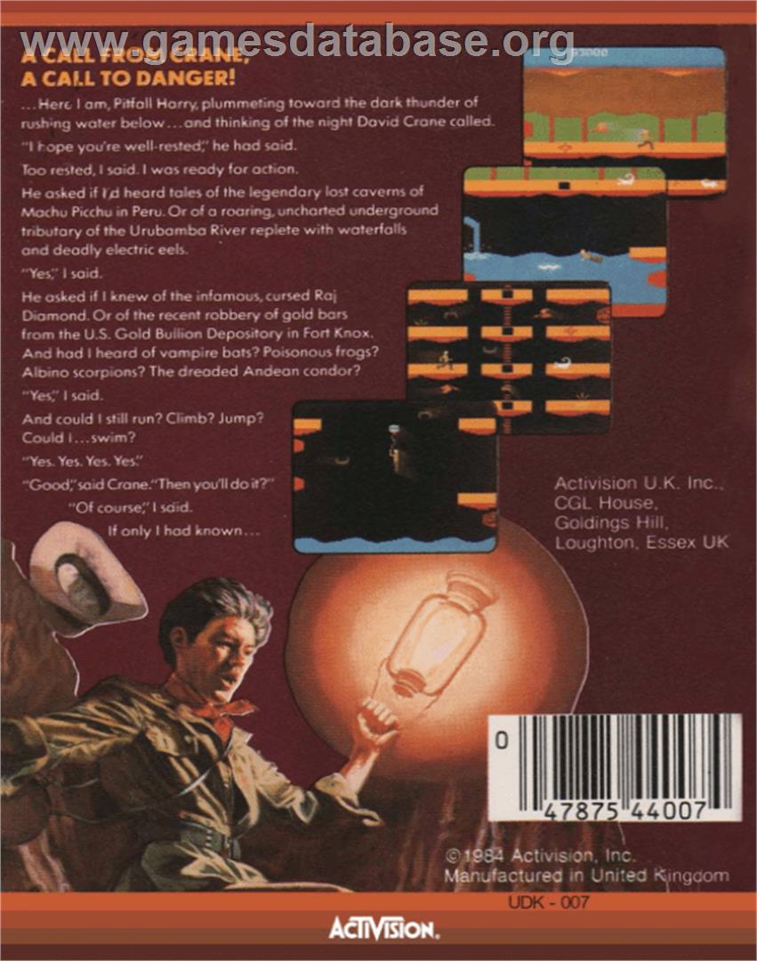 Pitfall II: Lost Caverns - Commodore 64 - Artwork - Box Back