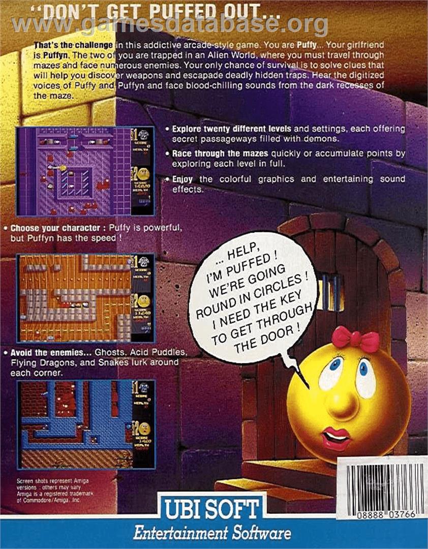Puffy's Saga - Commodore 64 - Artwork - Box Back