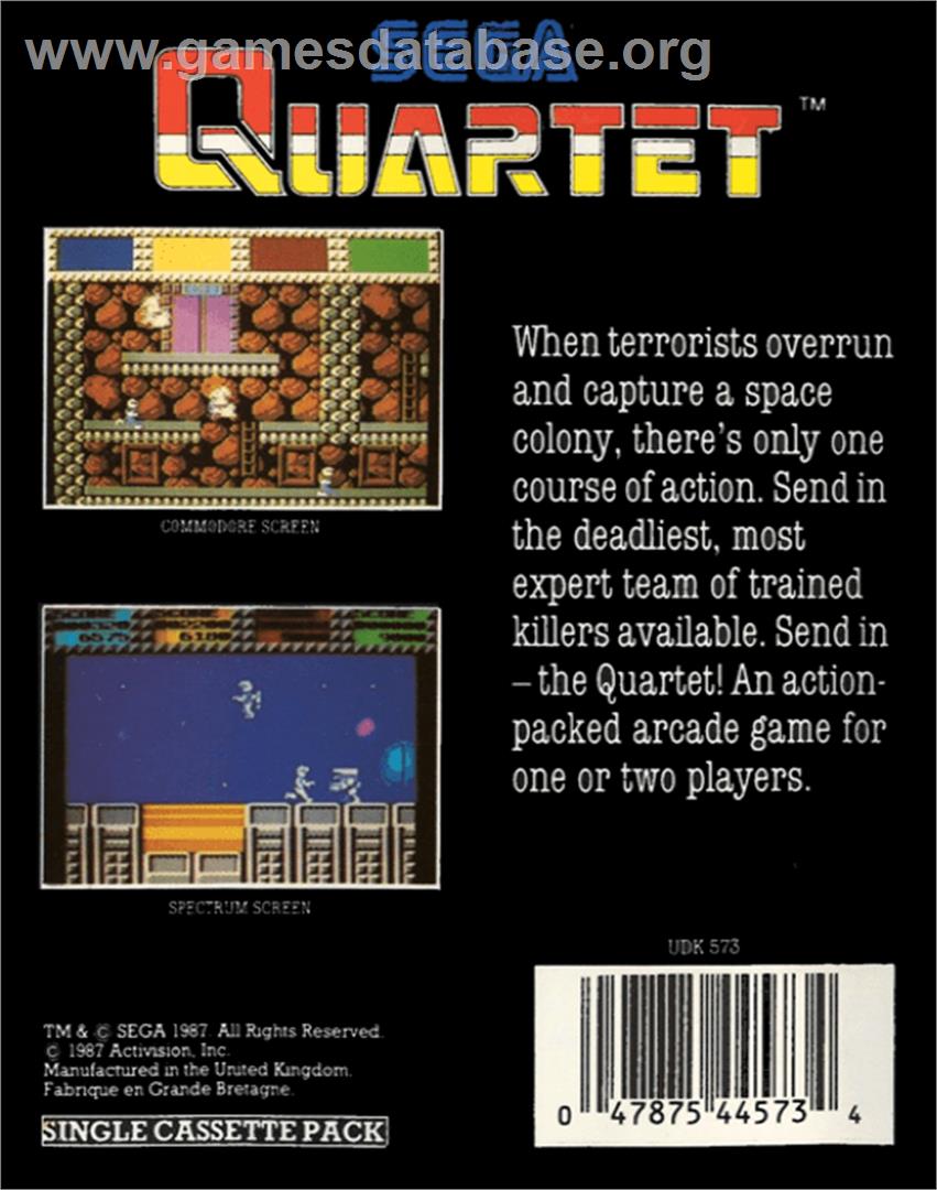 Quartet - Commodore 64 - Artwork - Box Back