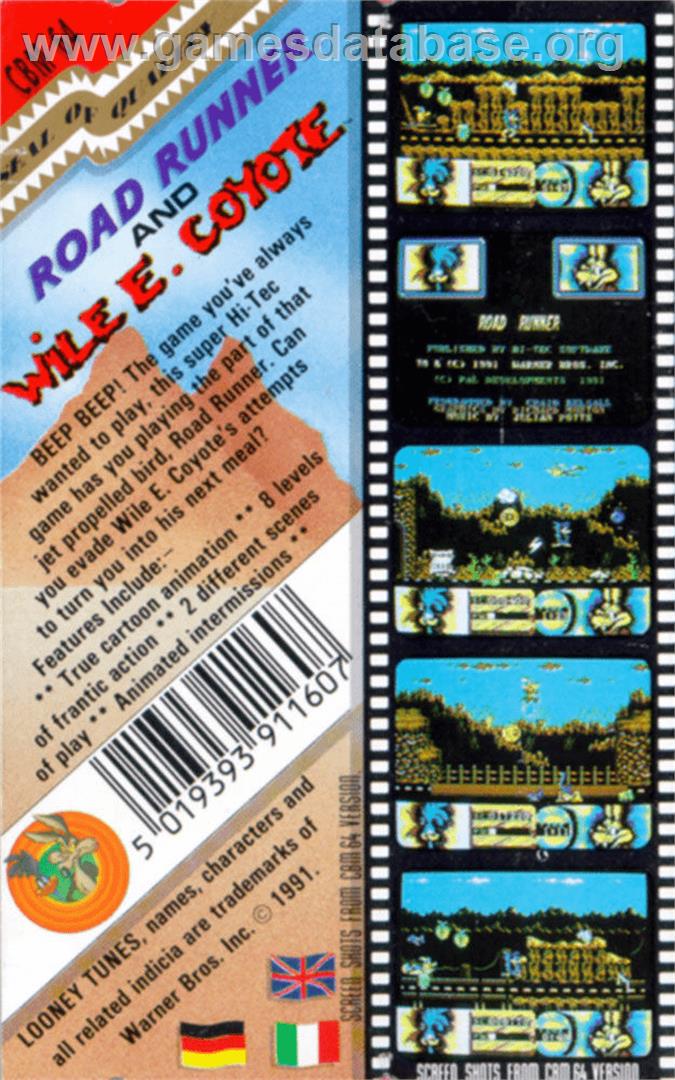 Road Runner and Wile E. Coyote - Commodore 64 - Artwork - Box Back