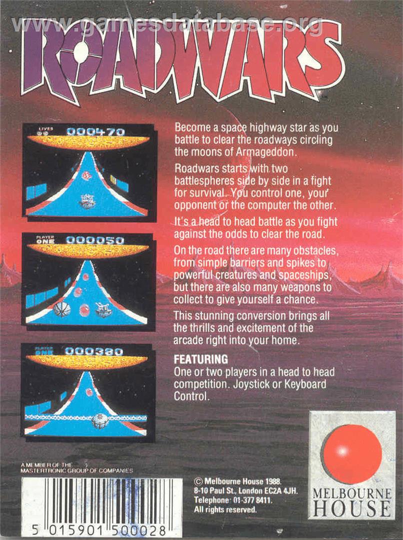 Roadwars - Commodore 64 - Artwork - Box Back