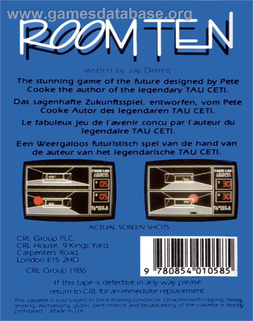 Room Ten - Commodore 64 - Artwork - Box Back
