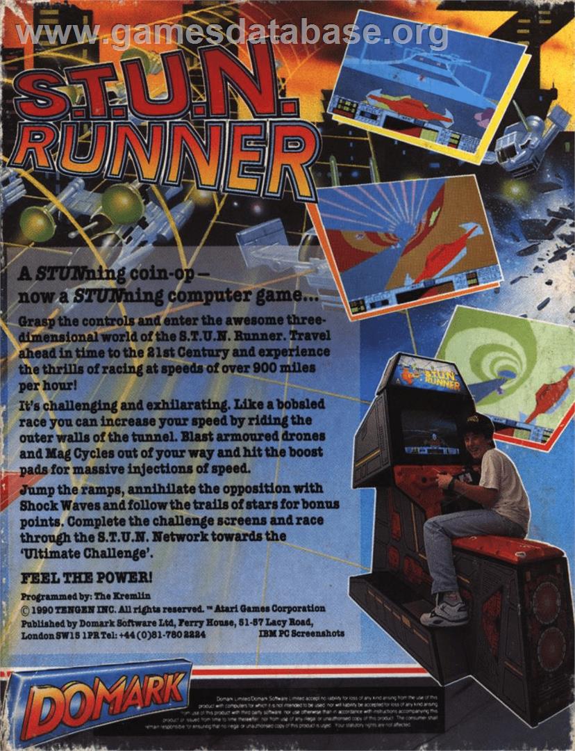 S.T.U.N. Runner - Commodore 64 - Artwork - Box Back