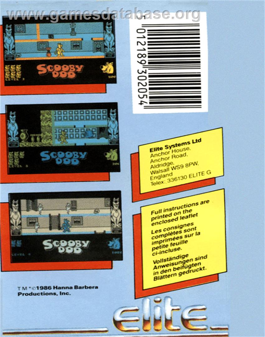 Scooby Doo - Commodore 64 - Artwork - Box Back