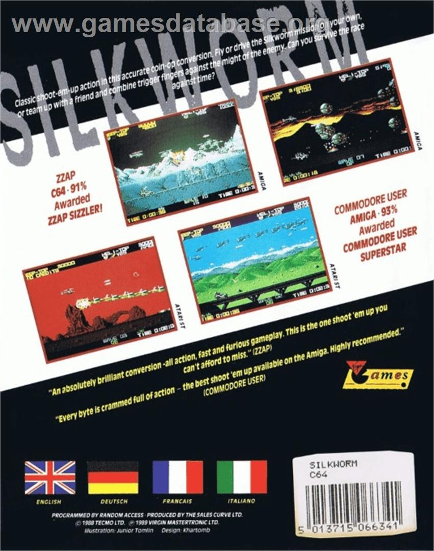 Silkworm - Commodore 64 - Artwork - Box Back
