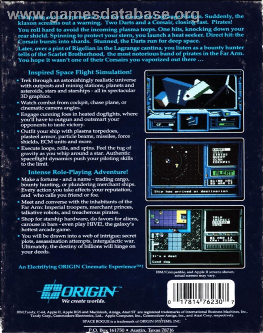Space Rogue - Commodore 64 - Artwork - Box Back