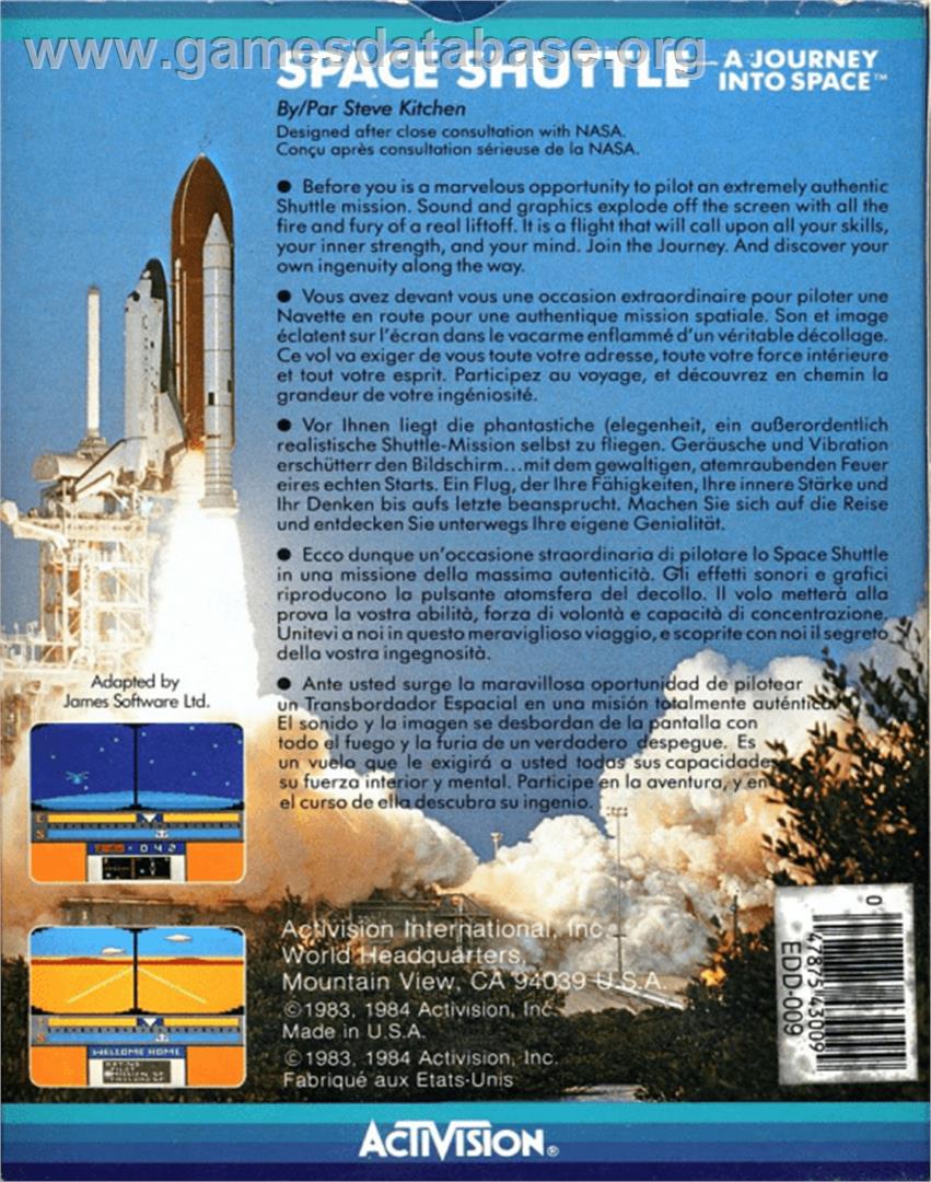 Space Shuttle: A Journey into Space - Commodore 64 - Artwork - Box Back