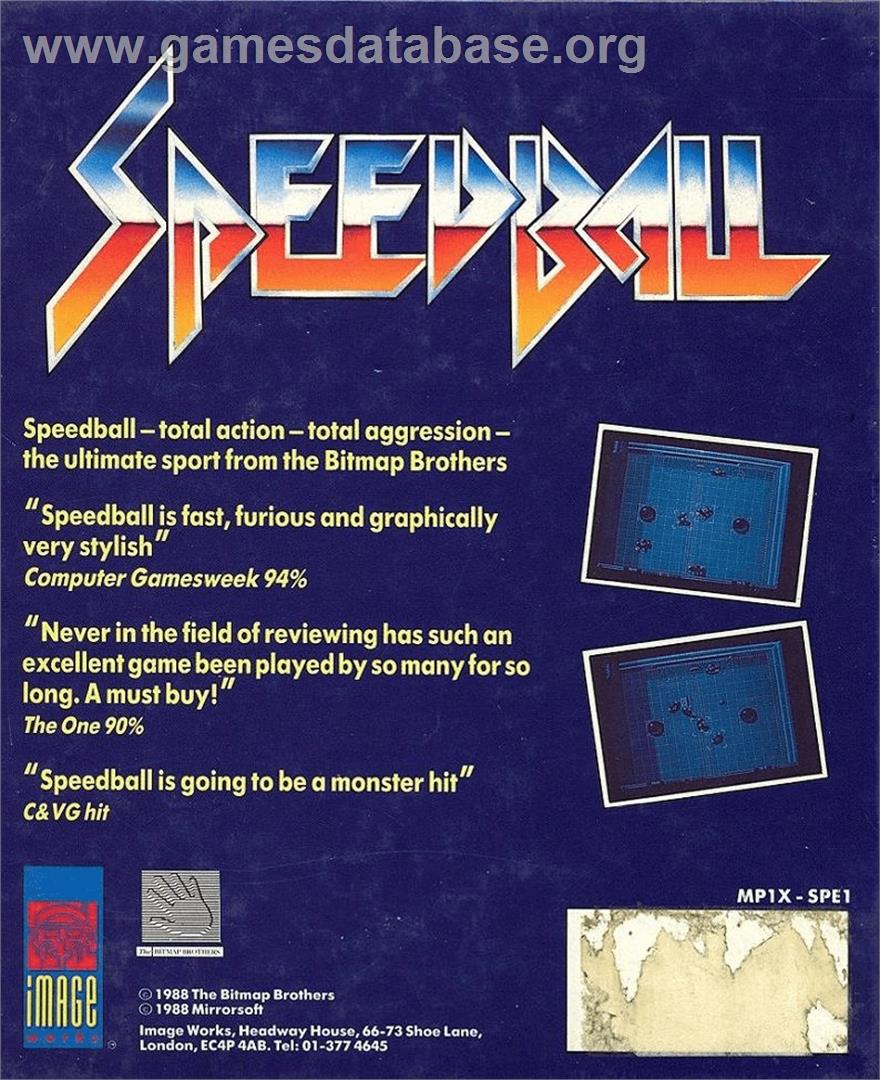 Speedball - Commodore 64 - Artwork - Box Back