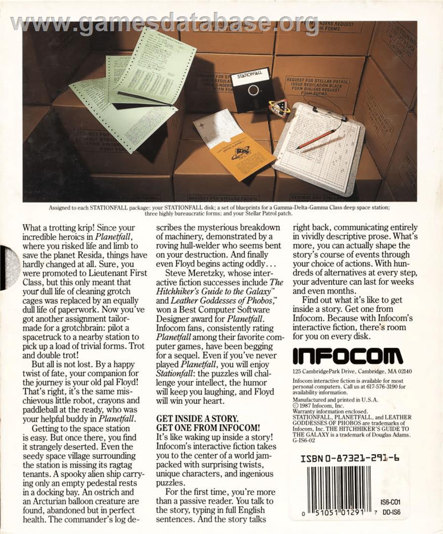 Stationfall - Commodore 64 - Artwork - Box Back