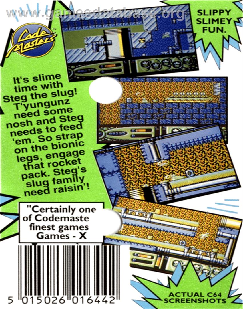 Steg the Slug - Commodore 64 - Artwork - Box Back