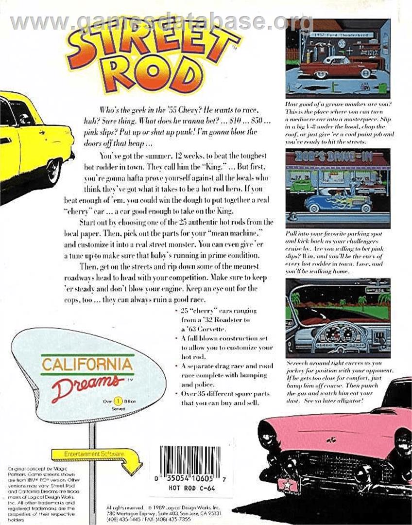 Street Rod - Commodore 64 - Artwork - Box Back